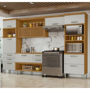 Cozinha 4 Peças Ripado 2 Paneleiros Princesa 100% Mdf Nesher