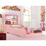 Cama Infantil Casa Menina Princesa Rosa com Prateleiras - 1