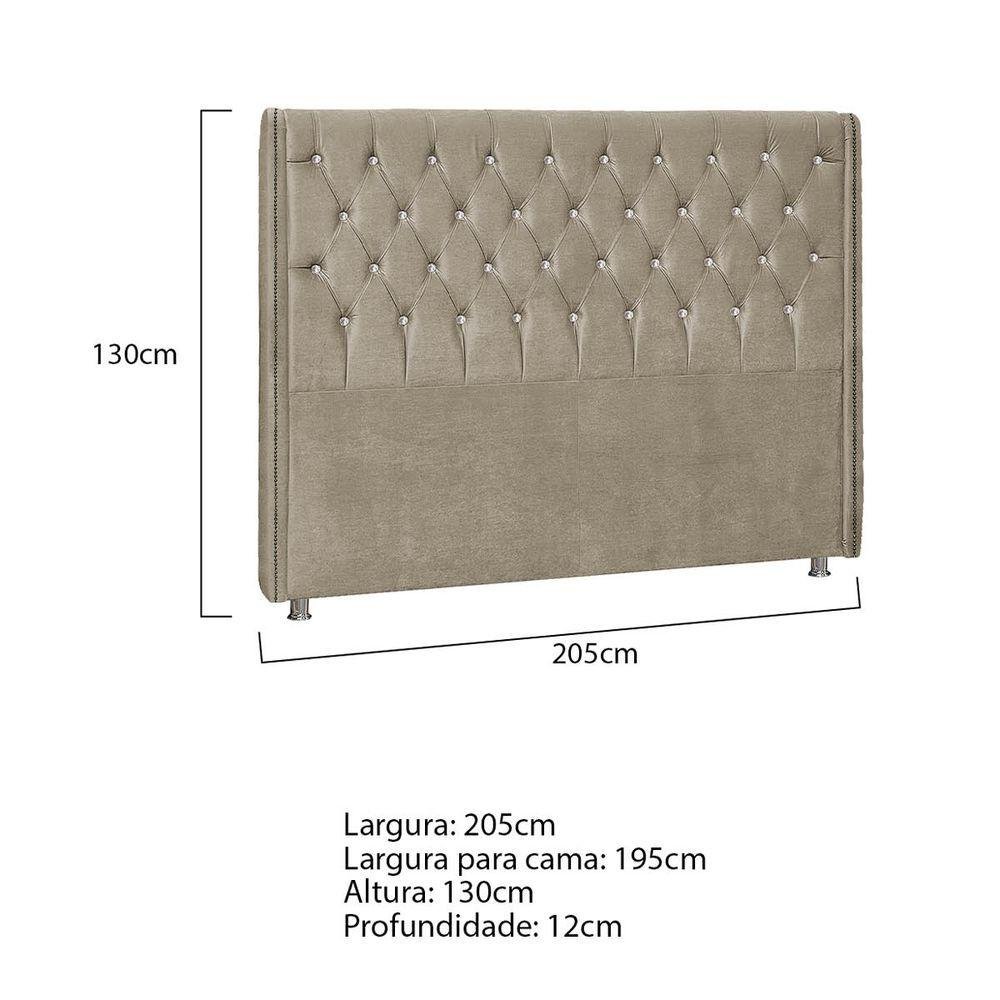 Cabeceira King Tóquio P04 195 Cm Suede Bege - 6