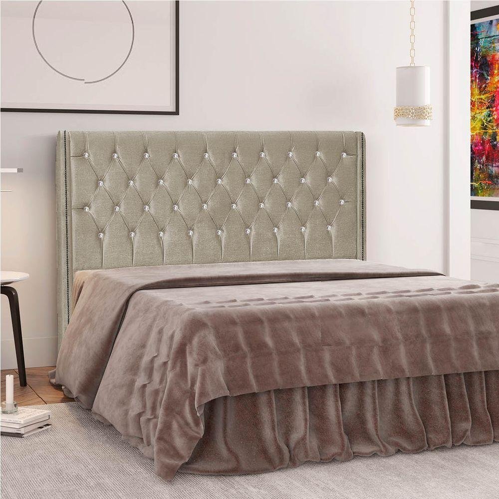 Cabeceira King Tóquio P04 195 Cm Suede Bege - 5
