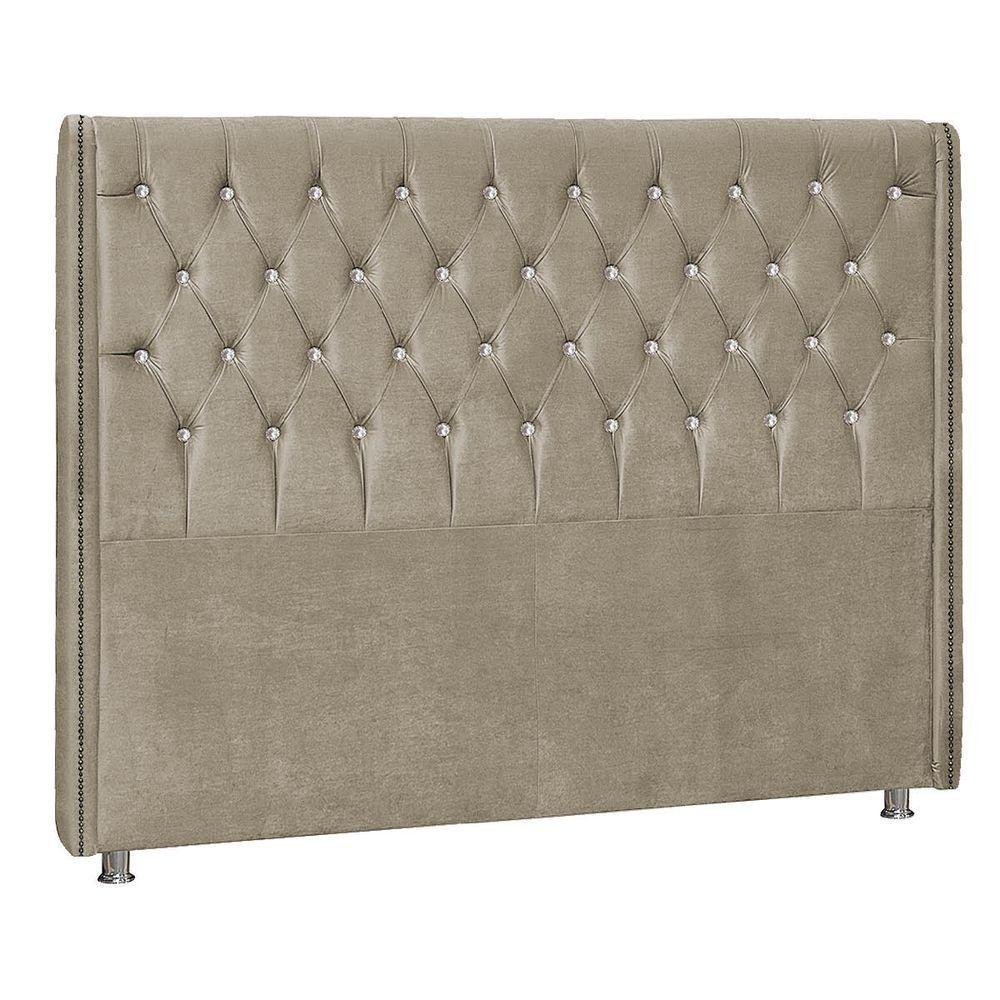 Cabeceira King Tóquio P04 195 Cm Suede Bege - 1