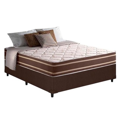 Colchão Casal Anjos Superlastic Duo Sono Brown+Box 138x188