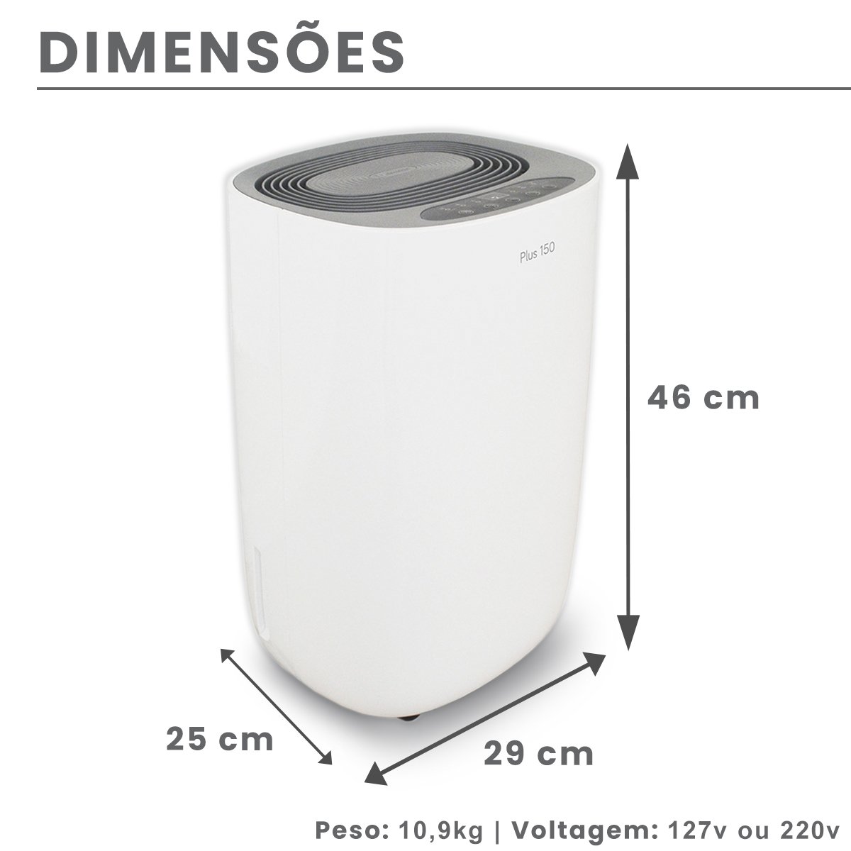 Desumidificador de Ar Antimofo | Desidrat New Plus 150 - 220v - 4