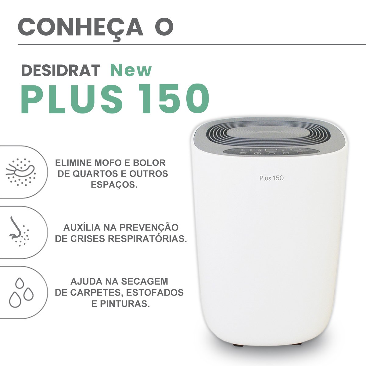 Desumidificador de Ar Antimofo | Desidrat New Plus 150 - 220v - 5