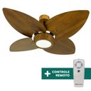 Ver imagem 1 de Ventilador de Teto Com Controle Remoto Natuvent Dahlia Led 4 Pás Madeira Imbuia 3000k Branco Quente