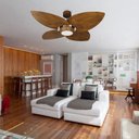 Ver imagem 4 de Ventilador de Teto Com Controle Remoto Natuvent Dahlia Led 4 Pás Madeira Imbuia 3000k Branco Quente