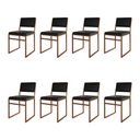 Ver imagem 1 de Kit 8 Cadeiras de Jantar Industrial Isa Assento Corino Preto Base Cobre