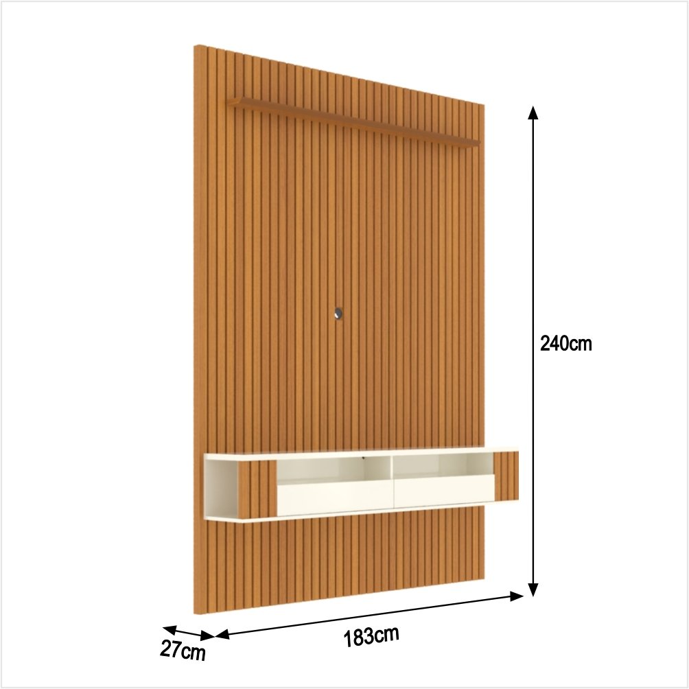Painel Ripado para Tv até 75 Polegadas Intense com Nicho 180cm - 9