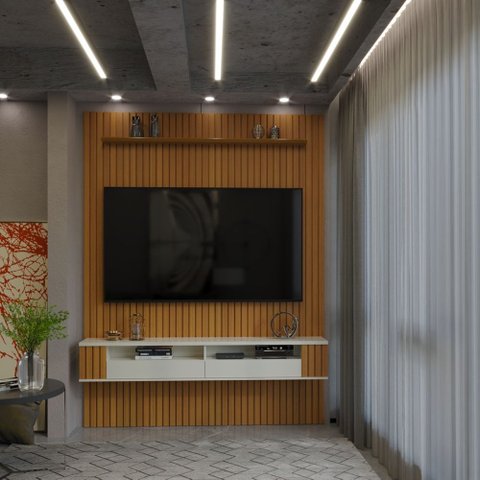Painel Ripado para Tv até 75 Polegadas Intense com Nicho 184cm