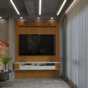 Painel Ripado para Tv até 75 Polegadas Intense com Nicho 180cm