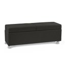 Ver imagem 4 de Recamier Madri 120cm com Rodinhas Linho Estrutura Madeira Preto