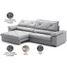 Sofá com Carregador Usb e Molas no Assento Retrátil Reclinável Nice 2,90m Linho Soft- Netsofas - - 2