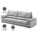 Ver imagem 5 de Sofá com Carregador Usb e Molas no Assento Retrátil Reclinável Nice 2,90m Linho Soft- Netsofas -