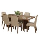 Ver imagem 3 de Conjunto Sala de Jantar Tampo de Vidro 6 Cadeiras Rustic/Imperial Pienza Madesa