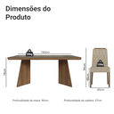 Ver imagem 4 de Conjunto Sala de Jantar Tampo de Vidro 6 Cadeiras Rustic/Imperial Pienza Madesa