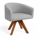Ver imagem 2 de Poltrona Sala Base Giratória Madeira Arielle Suede D03 - D’Rossi