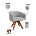 Ver imagem 3 de Poltrona Sala Base Giratória Madeira Arielle Suede D03 - D’Rossi