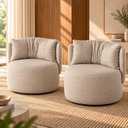 Ver imagem 1 de Kit 2 Poltronas Giratórias com Retorno Estofadas Design Orgânico Lizzy Espresso Móveis