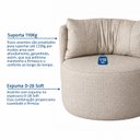 Ver imagem 5 de Kit 2 Poltronas Giratórias com Retorno Estofadas Design Orgânico Lizzy Espresso Móveis