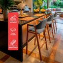 Ver imagem 4 de Kit 2 Banqueta de Cozinha Gourmet Noah Madeira Amêndoa Luxo Cinza