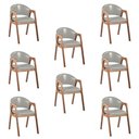 Ver imagem 1 de Kit 8 Cadeiras Decorativa Sala de Jantar Luxo Larissa Facto Prata Brilho - Mozzelar