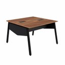 Ver imagem 1 de Plataforma de Trabalho para 2 Pessoas com Caixa de Tomadas 120cm Industrial Executive Nogal e Preto Marrom