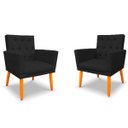 Ver imagem 1 de Kit 2 Poltronas Cadeira com Capitonê para Sala Clássica e Confortável em Suede