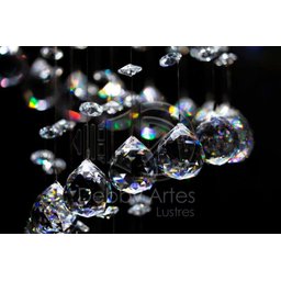 Lustre Plafon Redondo de Cristal Legítimo - Esferas De 40mm - 2 Lustre Plafon Redondo de Cristal Legítimo - Esferas De 40mm - 2