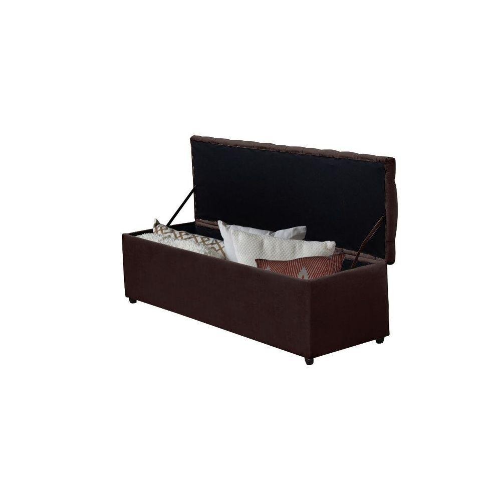 Calçadeira Baú Recamier Queen 158 Cm Vitória Suede Bordô - 2