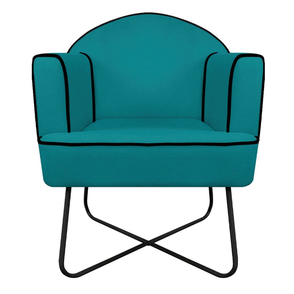 Poltrona Athena Base X Suede - Amarena Móveis - Azul Turquesa - 2