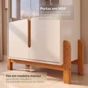 Ver imagem 5 de Cristaleira 4 Portas Vidro MDF Off White Cedro 83cm Lizz Bege