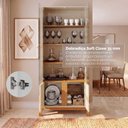 Ver imagem 7 de Cristaleira 4 Portas Vidro MDF Off White Cedro 83cm Lizz Bege