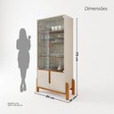 Ver imagem 3 de Cristaleira 4 Portas Vidro MDF Off White Cedro 83cm Lizz Bege