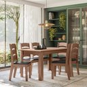 Ver imagem 1 de CONJUNTO SALA DE JANTAR MALI 1,56 COM 6 CADEIRAS AMÊNDOA 11C