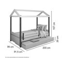 Ver imagem 2 de Cama Casa Elisa Branco/Mel Solteiro c/ Aux.