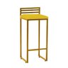Kit 09 Banqueta Alta Com Encosto Núria Balcão Bar Cozinha Bistrô Ferro Dourado Suede Amarelo - - 2