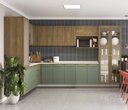 Ver imagem 1 de Armário de Cozinha Modulada Completa de Canto 15 Peças 2,29x3,78m 221 Botanic Kappesberg