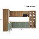 Ver imagem 2 de Armário de Cozinha Modulada Completa de Canto 15 Peças 2,29x3,78m Botanic Kappesberg