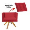 Kit 04 Poltrona Cadeira Kim Luxo Confort Giratória Rústico Com almofada Solta Suede Vermelho - Amey  - 3