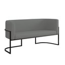 Ver imagem 3 de Sofá 2 Lugares Veludo Base Metal Preta Reforçada Recepção Cor:cinza
