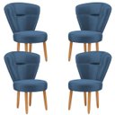 Ver imagem 1 de Kit 4 Poltronas para Recepção Maquiagem Sala de Jantar Ergonômica Tecido Veludo Pés Palito