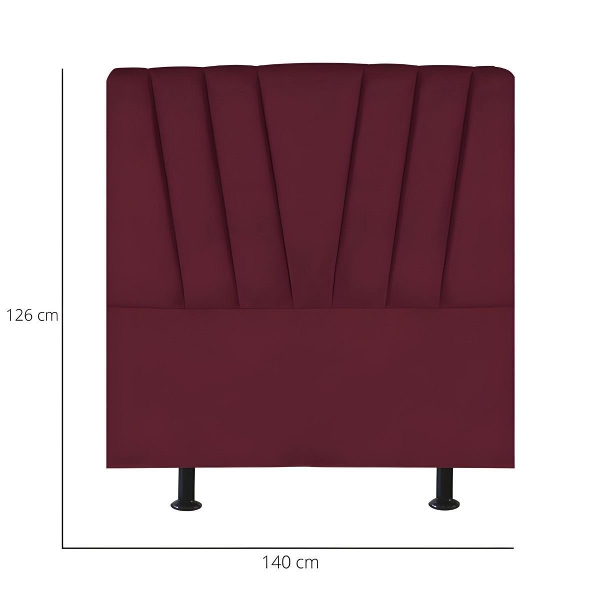 Cabeceira Estofada de Cama Casal Box 140 Cm Louise Suede:bordô - 3