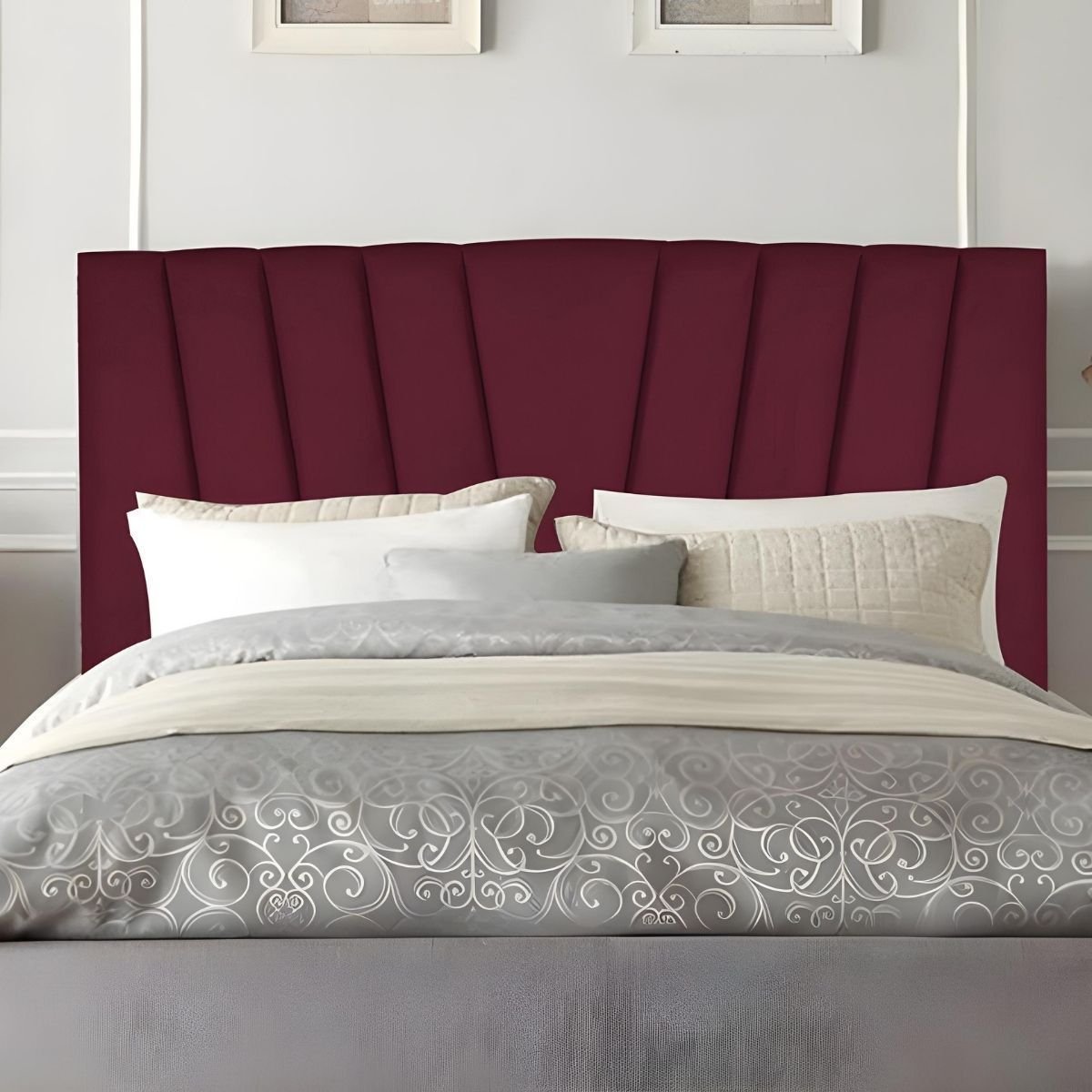 Cabeceira Estofada de Cama Casal Box 140 Cm Louise Suede:bordô - 2