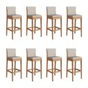 Ver imagem 2 de Conjunto 8 Banquetas Altas Arezzo para Bancada de Cozinha em Estilo Moderno - Amêndoa