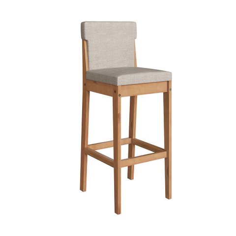 Conjunto 8 Banquetas Altas Arezzo para Bancada de Cozinha em Estilo Moderno - Amêndoa