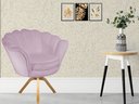 Ver imagem 4 de Kit 2 Poltronas Decorativa Pétala Base Giratória Madeira Suede Rosê Mz Decor