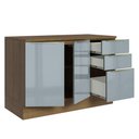 Ver imagem 5 de Balcão de Pia 120 cm 2 Portas 3 Gavetas - Rustic/Cinza Lux Madesa