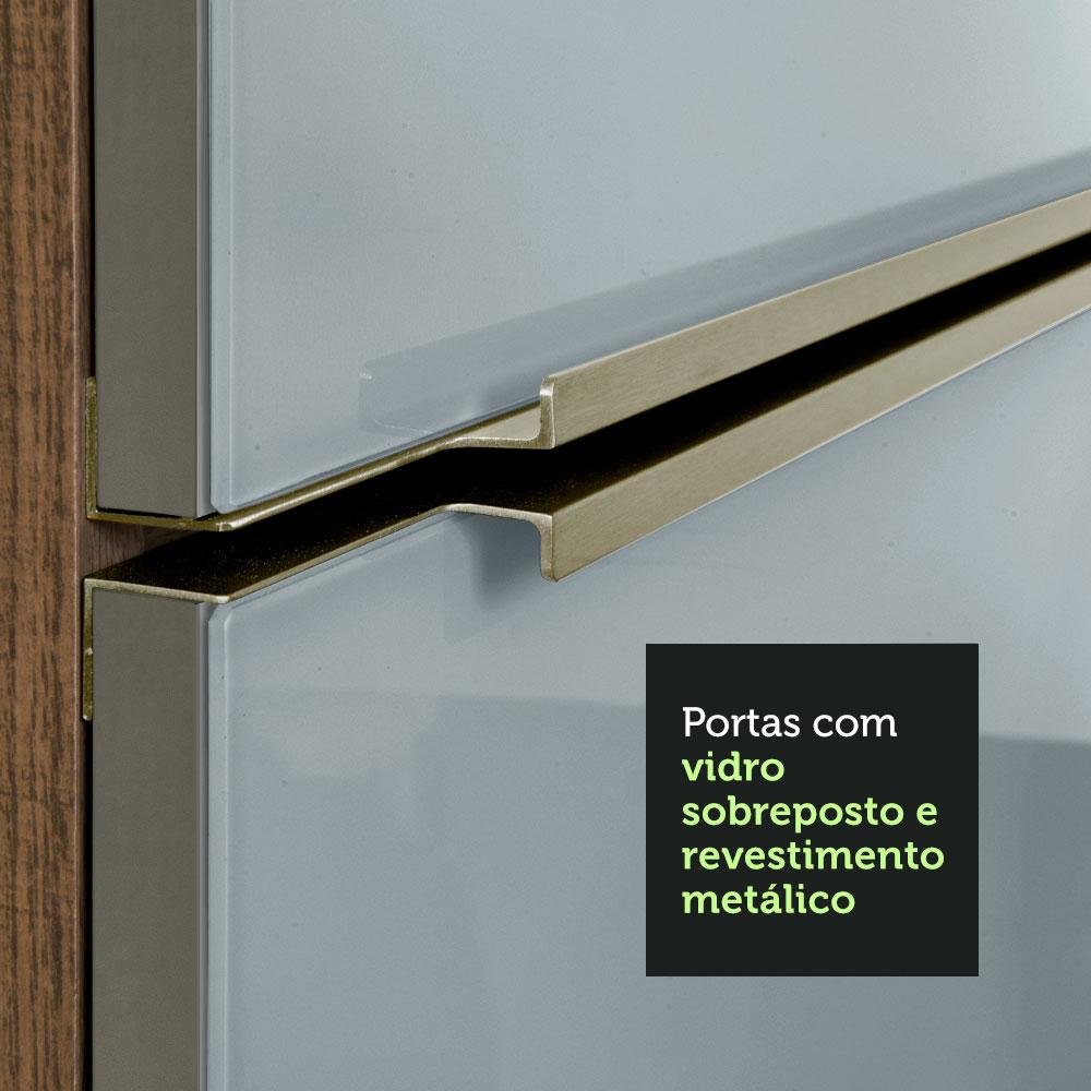 Balcão de Pia 120 cm 2 Portas 3 Gavetas - Rustic/Cinza Lux Madesa - 9