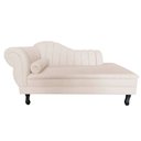 Ver imagem 3 de Recamier Decorativo Divã Amsterdã 187cm Lado Direito Suede Marfim