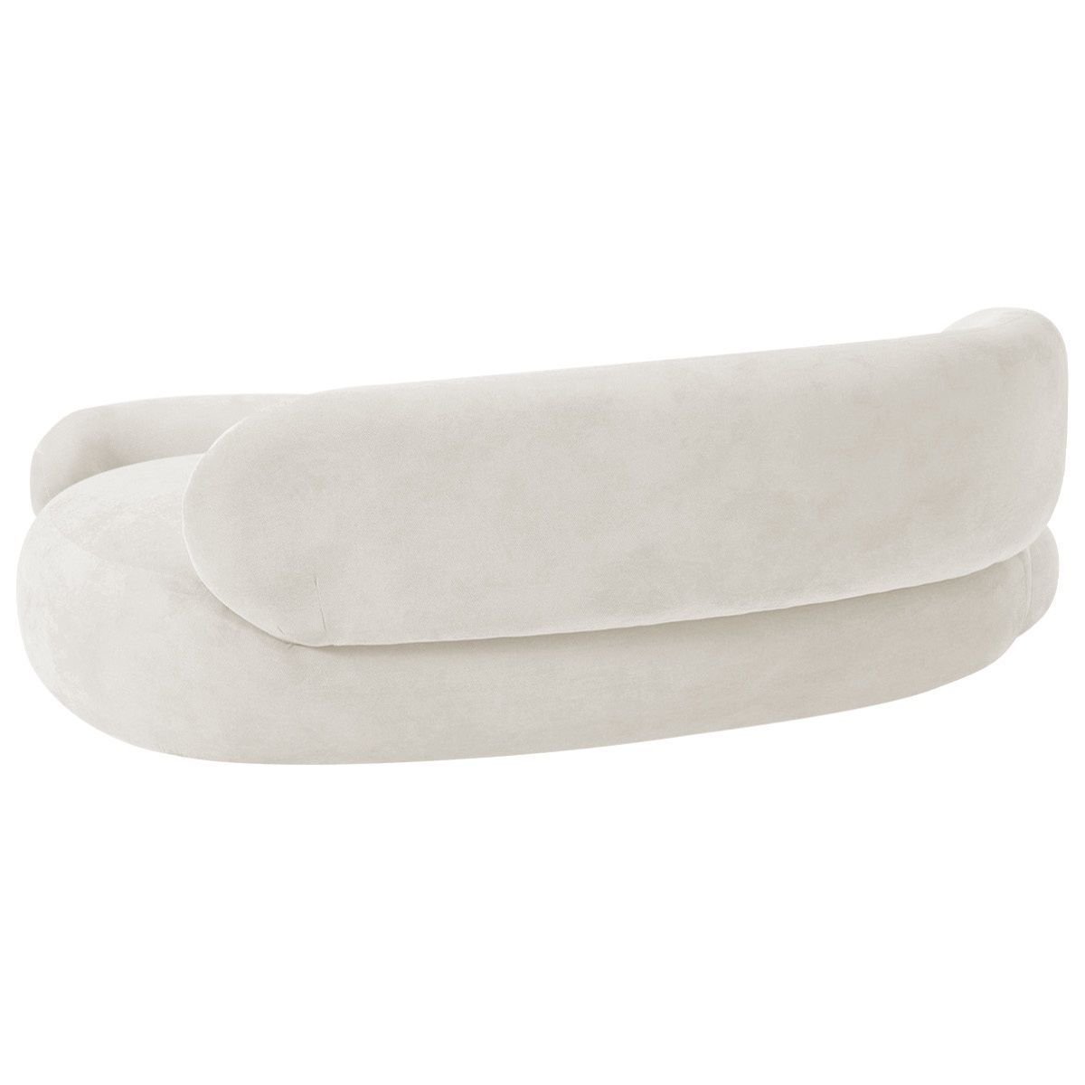 Recamier Sofá Curvo Luxo Recepção Lado Direito Canadá 200cm Bouclé Branco - Incasa Decor - 6